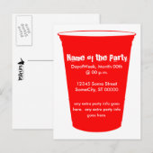 feestbekertje uitnodiging briefkaart (Voorkant / Achterkant)