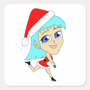 feestbiefstuk vierkante sticker