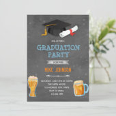 Feestbier afstudeer thema uitnodiging (Staand voorkant)
