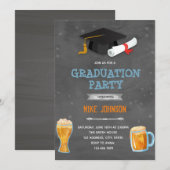 Feestbier afstudeer thema uitnodiging (Voorkant / Achterkant)