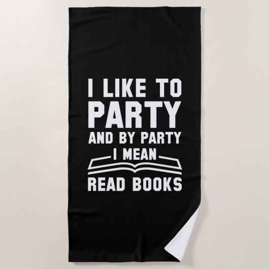 Feestboeken lezen strandlaken (Voorkant)