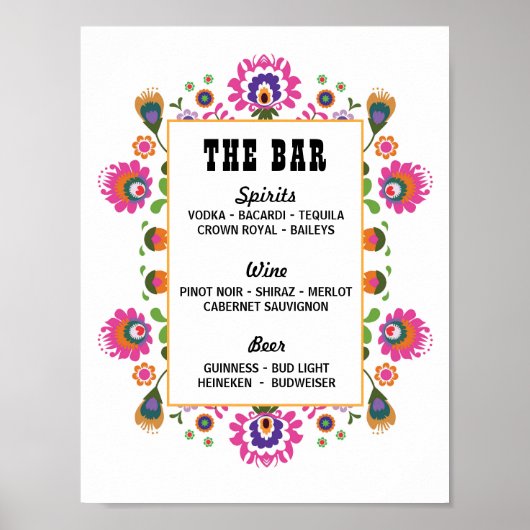 Feestbord The Bar Feest Event Huwelijk Feest Poster (Voorkant)