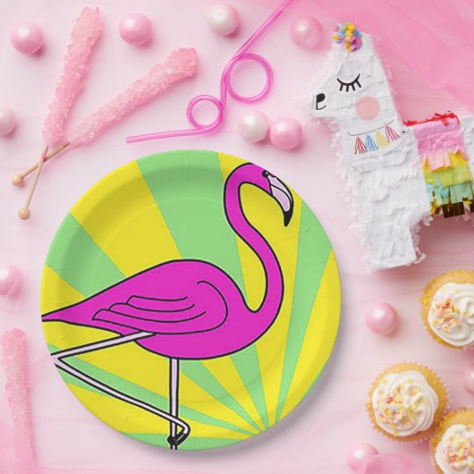 Feestborden Flamingo Papieren Bordje (Feest)
