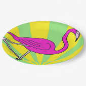 Feestborden Flamingo Papieren Bordje (Gekanteld)