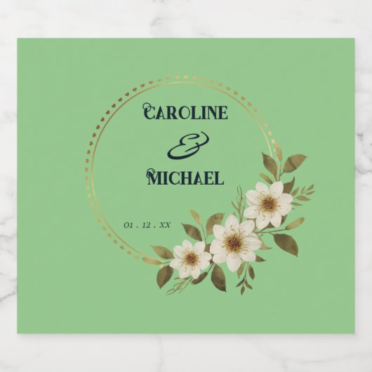  feestbruiloft likeurfles etiket (Enkel label)