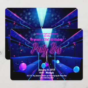 Feestbus Glow Feest Clubhoppen 21e Verjaardag Kaart