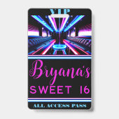 Feestbus Glow Lights Dansvloer VIP Pas Badge (Achterkant)