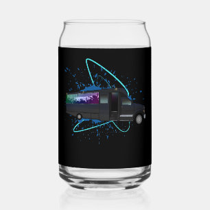 Feestbus Tijd Kleurrijk Nachtleven Energie Blikvorm Glas