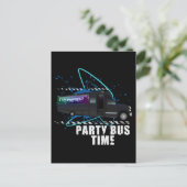 Feestbus Tijd Uitnodiging Briefkaart (Staand voorkant)