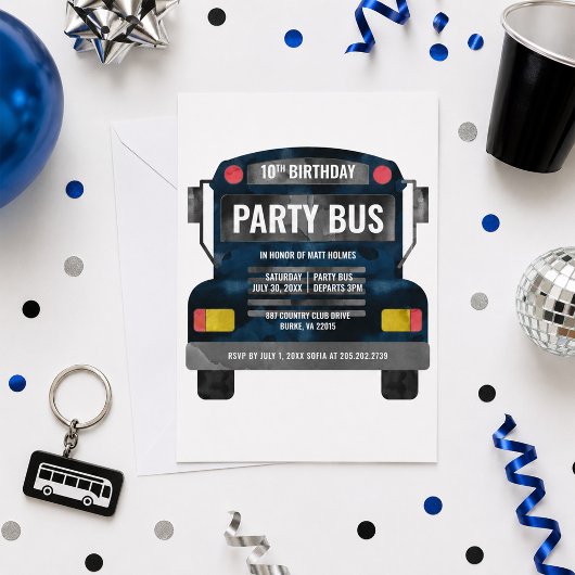 Feestbus Verjaardag Kaart