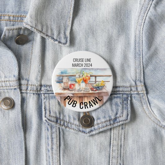 Feestcafé-rondvaart Cruise Lijn Cocktails Ronde Button 7,6 Cm (In situ)