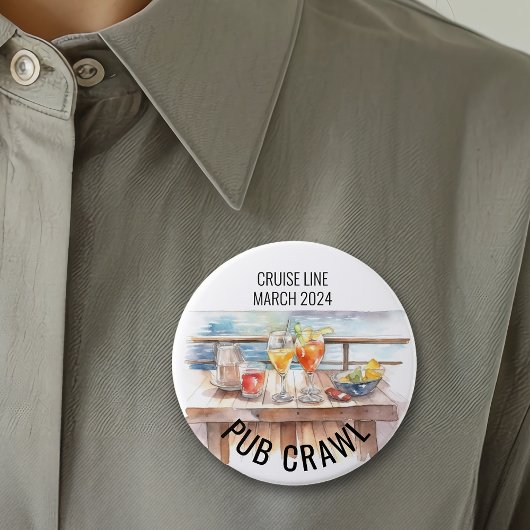 Feestcafé-rondvaart Cruise Lijn Cocktails Ronde Button 7,6 Cm