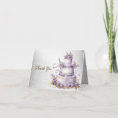 Feestcake Lavendel Bloemige Waterverf Elegant Bedankkaart (Voorkant)