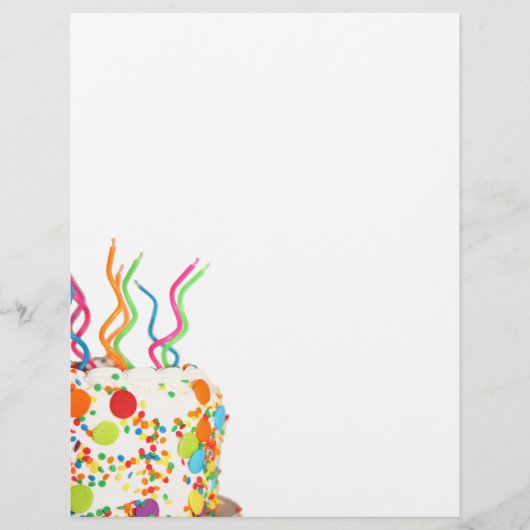 Feestcake met spiraalvormige kaarsen flyer (Voorkant)