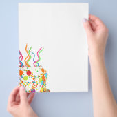 Feestcake met spiraalvormige kaarsen flyer (Hand)
