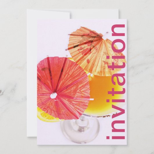 feestcocktail met kleurrijke papieren paraplu's kaart (Voorkant)