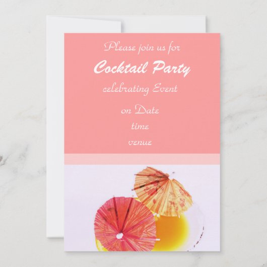 feestcocktail met kleurrijke papieren paraplu's kaart (Achterkant)