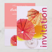 feestcocktail met kleurrijke papieren paraplu's kaart (Voorkant / Achterkant)