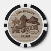 Feestcommando Sheriff Cowboy Bruidegom Jonggezelle Poker Chips (Voorkant)