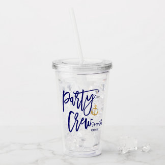Feestcrew | Nautische bruidsmeisjes Acryl Drinkbeker