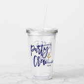 Feestcrew | Nautische bruidsmeisjes  Acryl Drinkbeker (Achterkant)