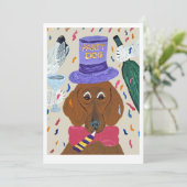 Feestdachshond Kaart (Staand voorkant)