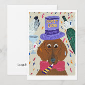 Feestdachshond Kaart (Voorkant / Achterkant)