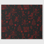 feestdag befana black cadeaupapier (Vlak)