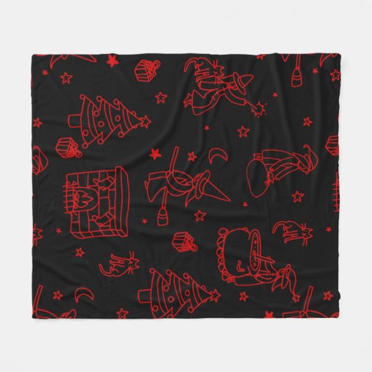 feestdag befana black fleece deken (Voorkant (Horizontaal))