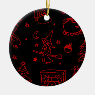 feestdag befana black keramisch ornament