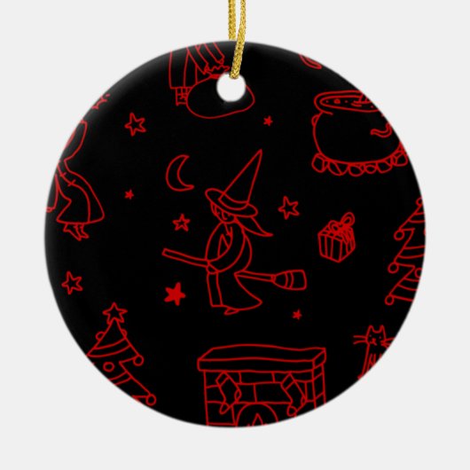 feestdag befana black keramisch ornament (Voorkant)
