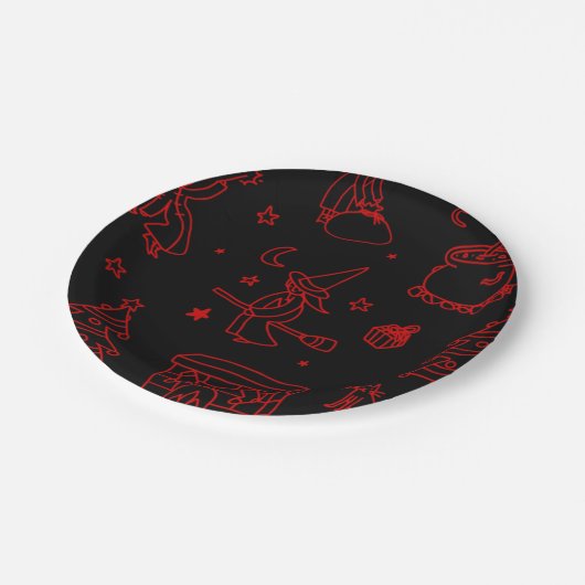 feestdag befana black papieren bordje (Gekanteld)