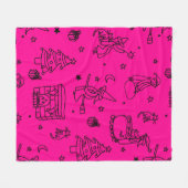 feestdag befana roze fleece deken (Voorkant (Horizontaal))