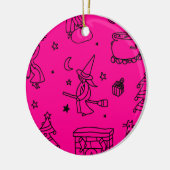 feestdag befana roze keramisch ornament (Links)
