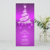 Feestdag Elegante Paarse uitnodiging (Staand voorkant)