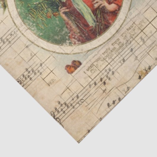  feestdag Ephemera ontkoppelen Victoriaans stijl Tissuepapier (Detail)