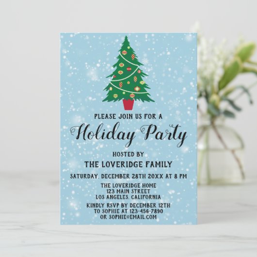 feestdag feestdag blauwe sneeuw kaart (Staand voorkant)