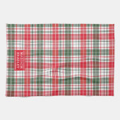 feestdag feestdag feestdag Tartan Persoonlijke naa Theedoek (Horizontaal)