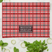 feestdag feestdag feestdag Tartan Persoonlijke naa Theedoek (Gevouwen)