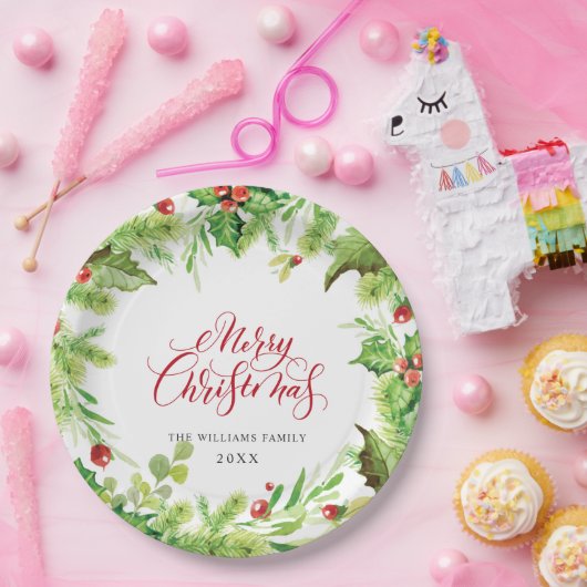 feestdag feestdag feestdag voor feestdag in Holly  Papieren Bordje (Feest)