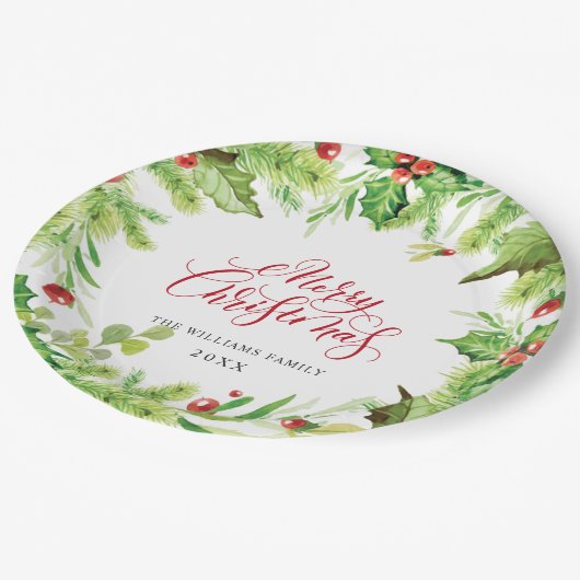 feestdag feestdag feestdag voor feestdag in Holly  Papieren Bordje (Gekanteld)