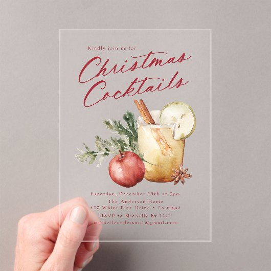 feestdag feestdag feestelijke kerstfeestdag acryl uitnodigingen (Insitu (Draagbaar))