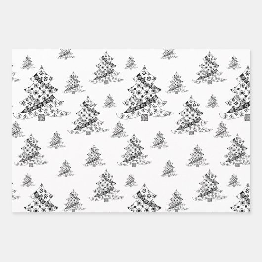 feestdag feestdag feestelijke zwarte en witte kers inpakpapier vel (Voorkant 3)