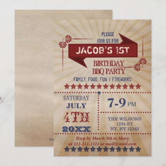 feestdag feestdag nodigt de partij uit kaart (Voorkant / Achterkant)