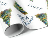 feestdag feestdag voor feestelijke Waterverf kerst Cadeaupapier (Rol Hoek)