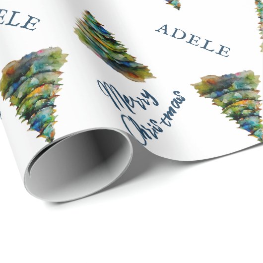 feestdag feestdag voor feestelijke Waterverf kerst Cadeaupapier (Rol Hoek)