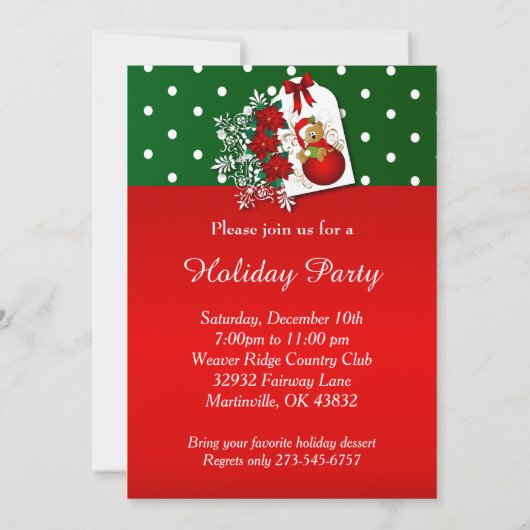 feestdag feestelijk kerstBeer Kaart (Achterkant)