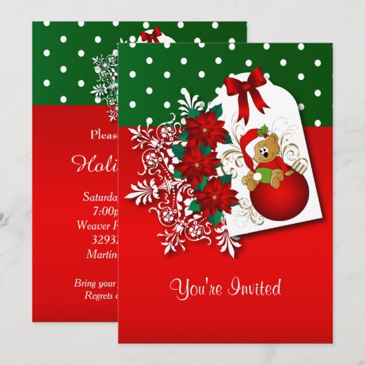 feestdag feestelijk kerstBeer Kaart (Voorkant / Achterkant)