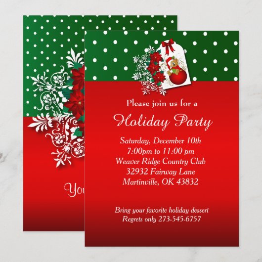 feestdag feestelijk kerstBeer Kaart (Voorkant / Achterkant)