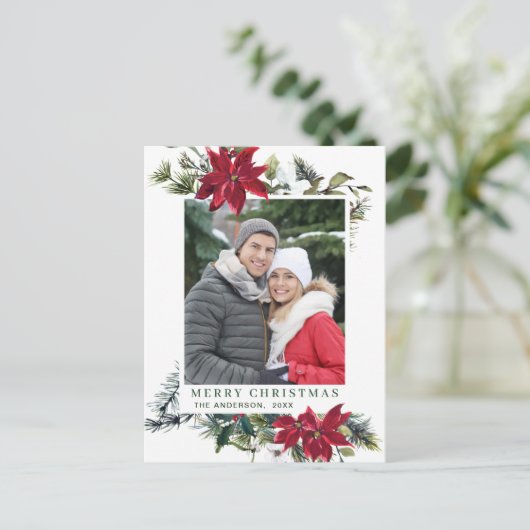 feestdag feestelijke kerstfeestdag met rode rode p briefkaart (Staand voorkant)